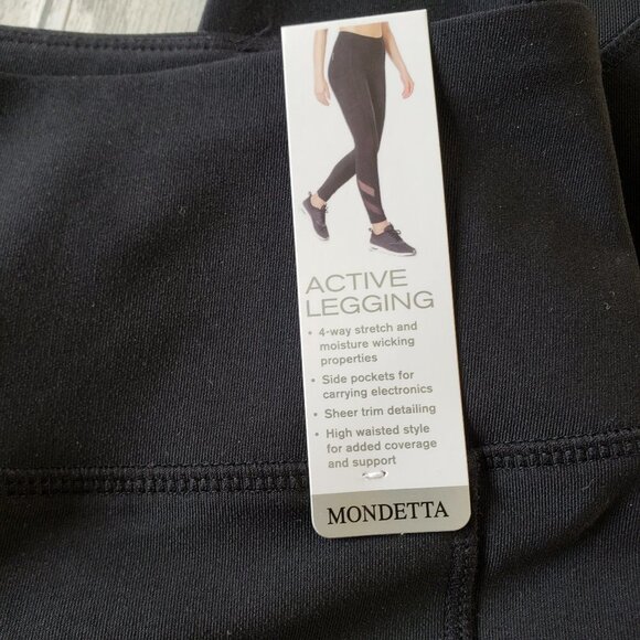 NWT - Mondetta Ladies' Side Pocket Black Active Tight - Size Small - Picture 4 of 6